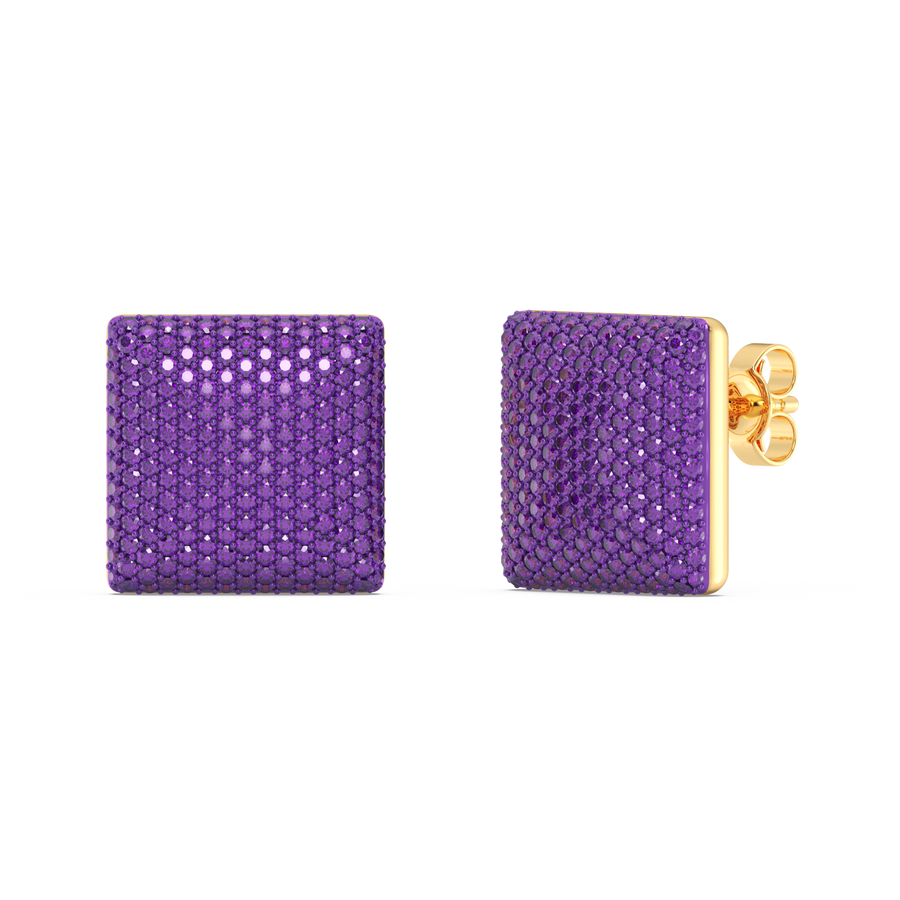 Hello Ella Cube Studs in Purple