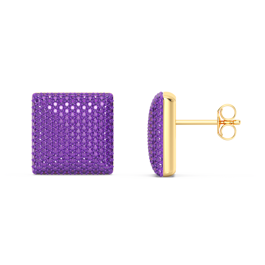 Hello Ella Cube Studs in Purple