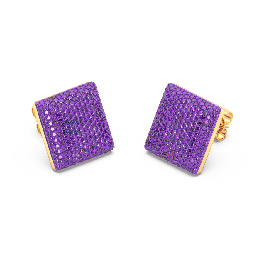 Hello Ella Cube Studs in Purple