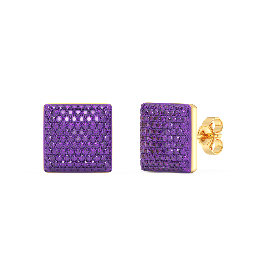 Hello Ella Cube Studs in Purple