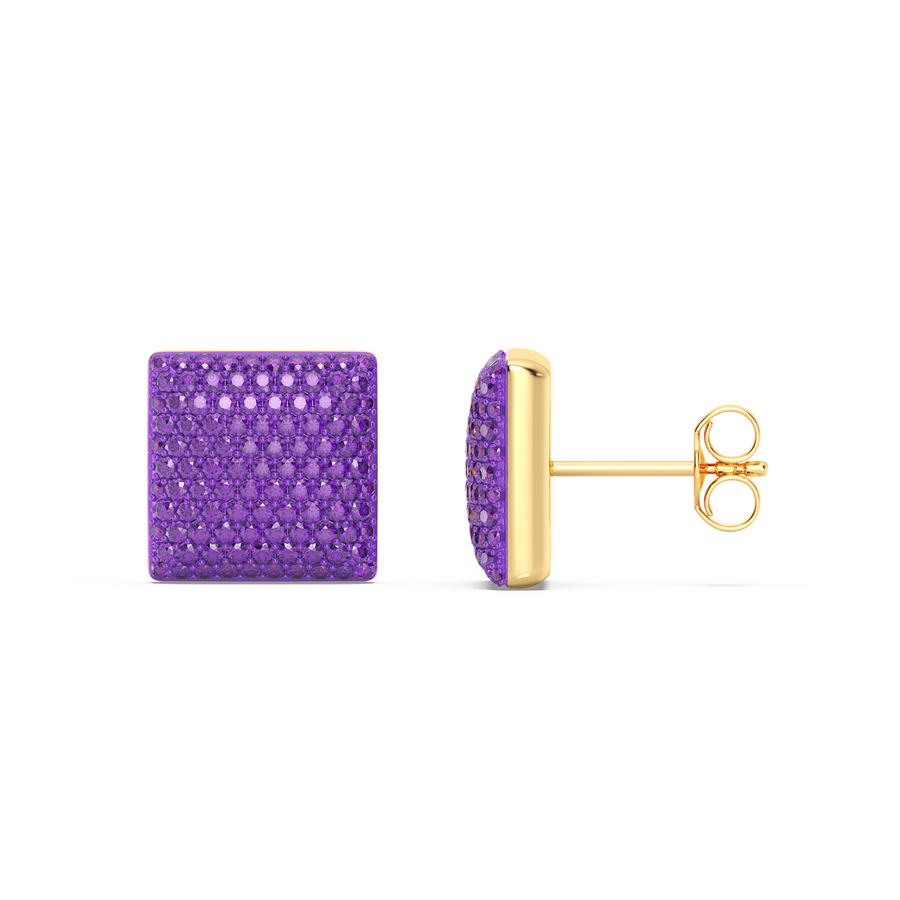 Hello Ella Cube Studs in Purple