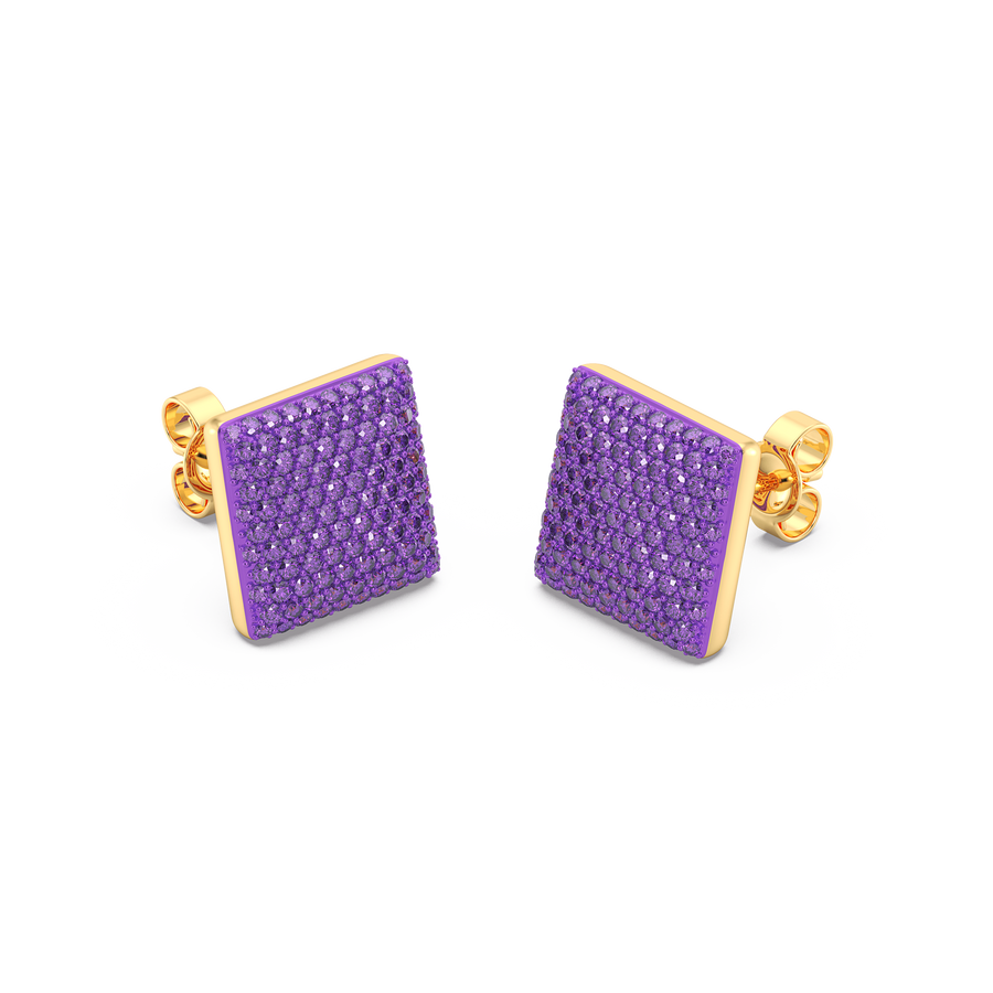 Hello Ella Cube Studs in Purple