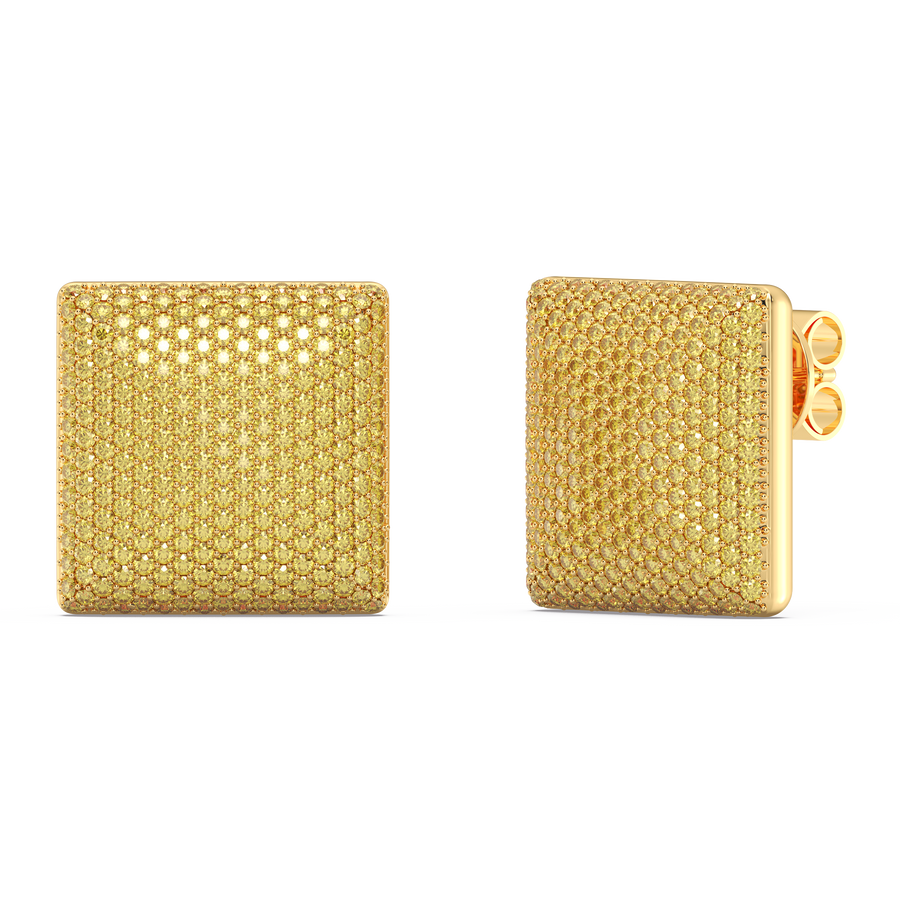 Hello Ella Cube Studs in Yellow