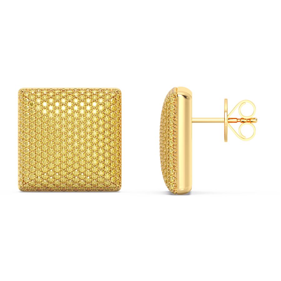 Hello Ella Cube Studs in Yellow