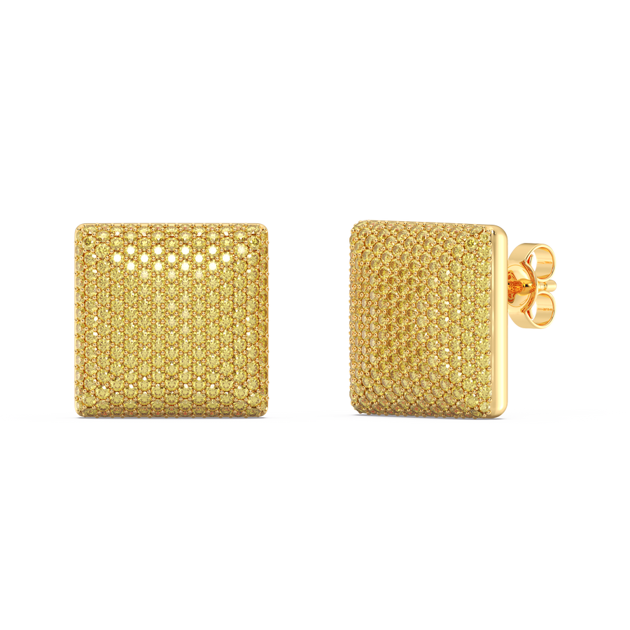 Hello Ella Cube Studs in Yellow