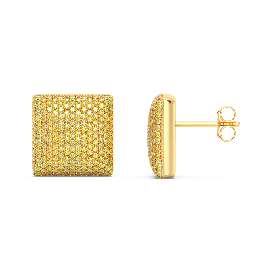 Hello Ella Cube Studs in Yellow
