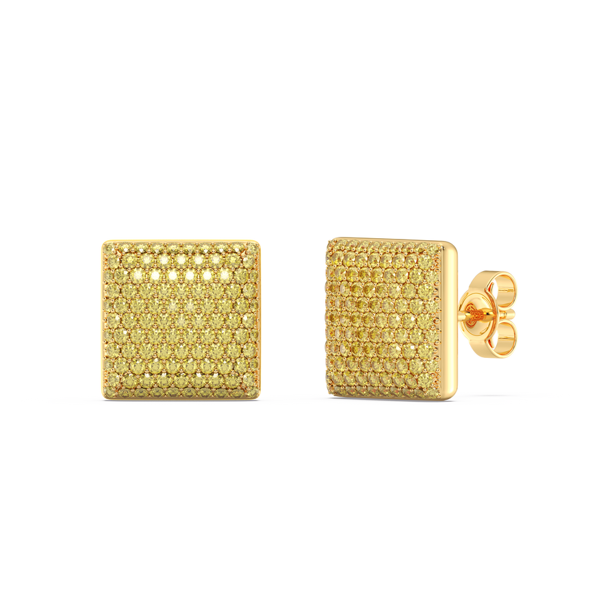 Hello Ella Cube Studs in Yellow