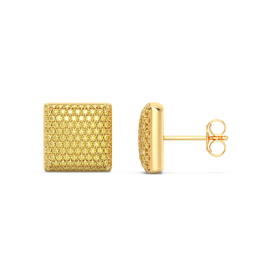 Hello Ella Cube Studs in Yellow