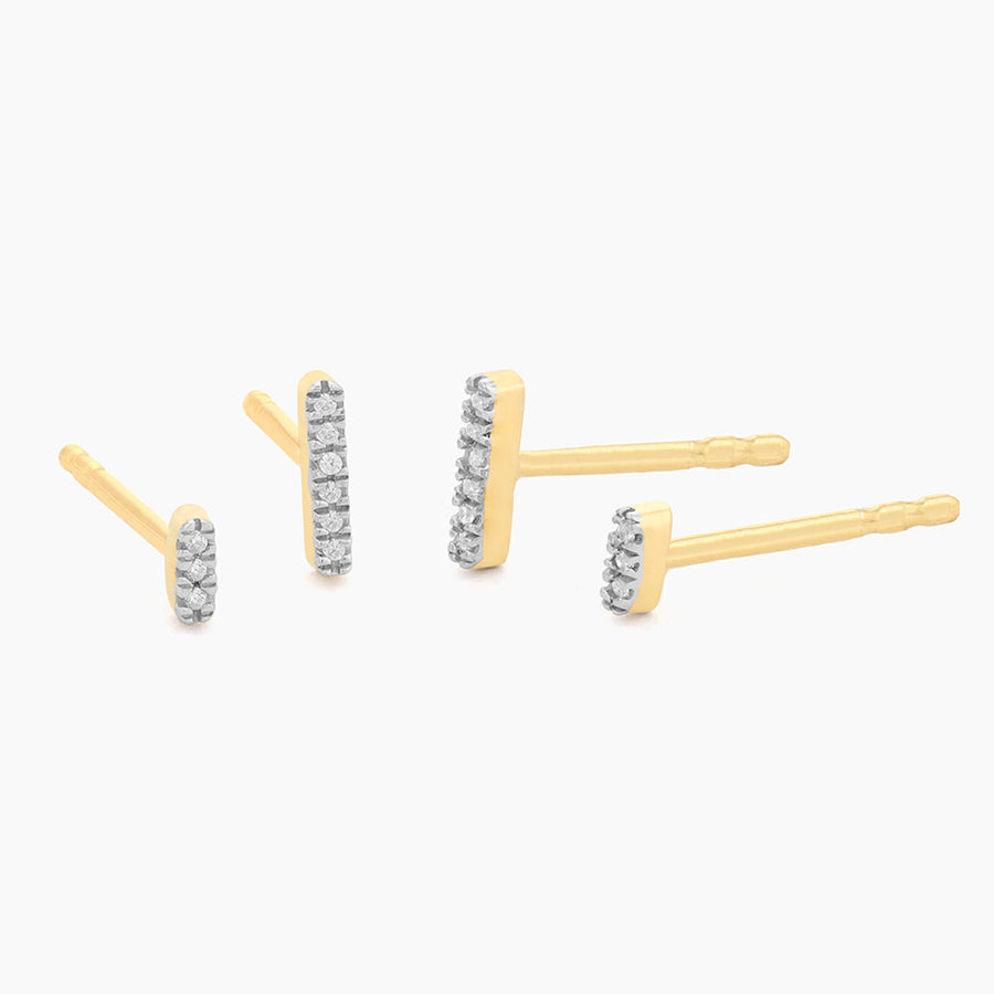 14kt Gold Double Bar Stud Earrings