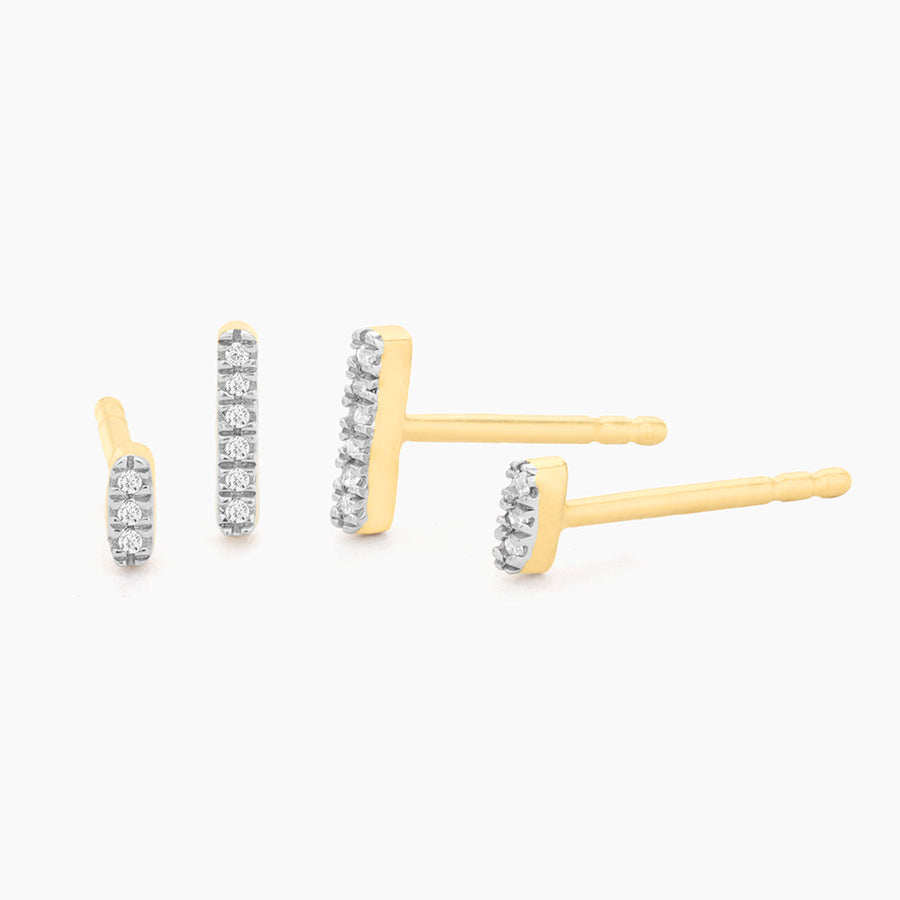 14kt Gold Double Bar Stud Earrings