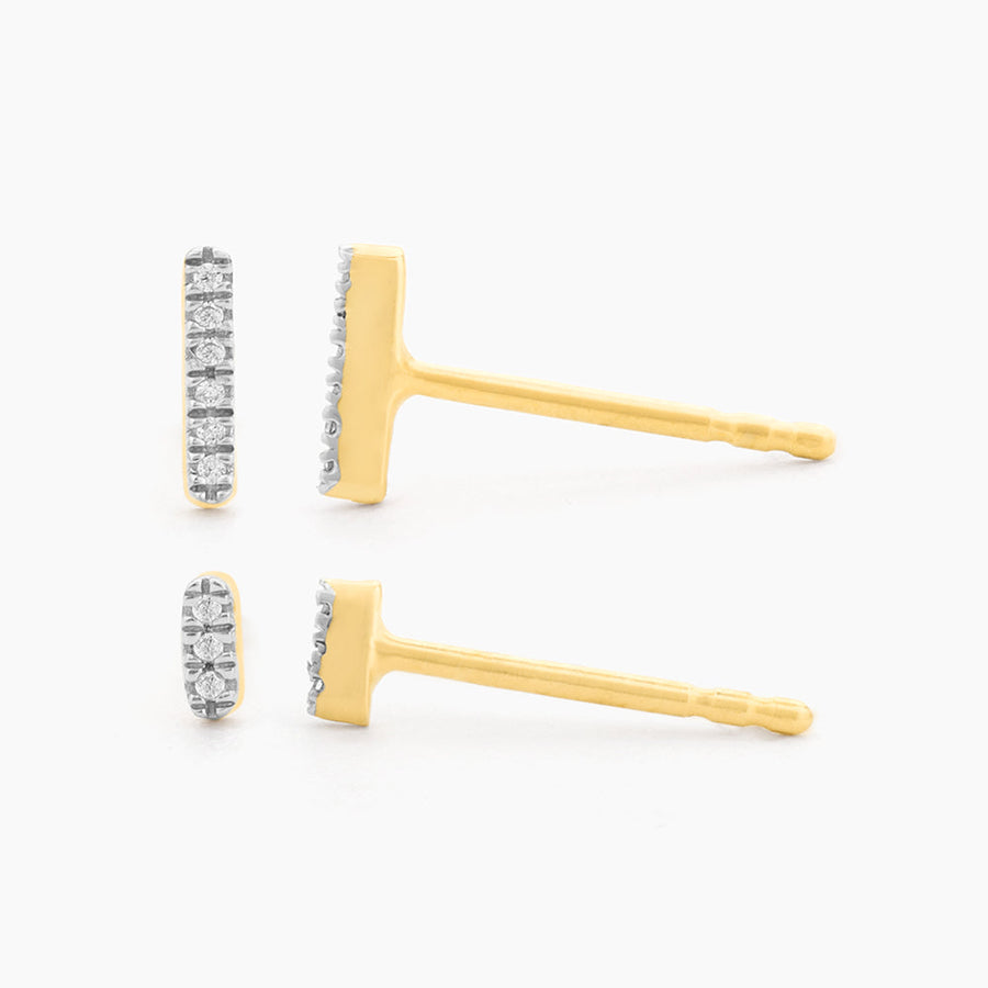 14kt Gold Double Bar Stud Earrings