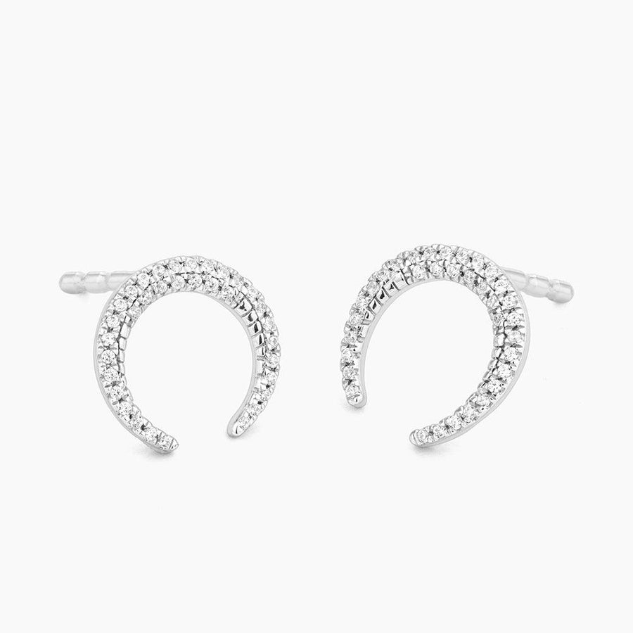 crescent horn stud earrings