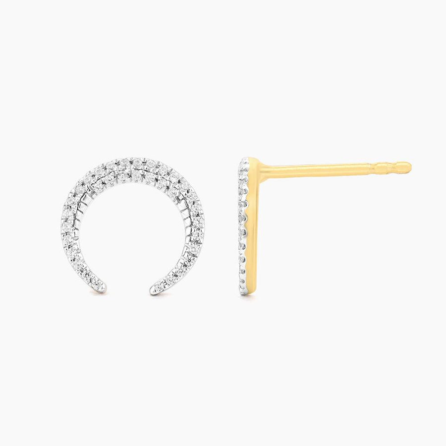 crescent horn stud earrings