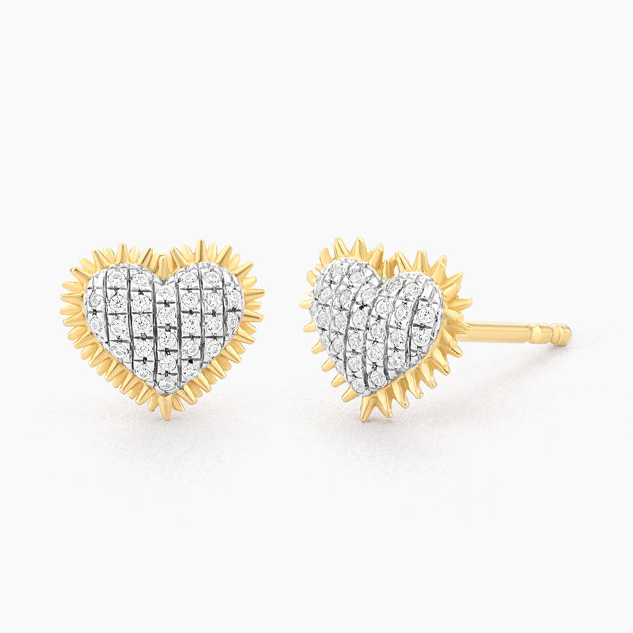 Spiked Heart Stud Earrings