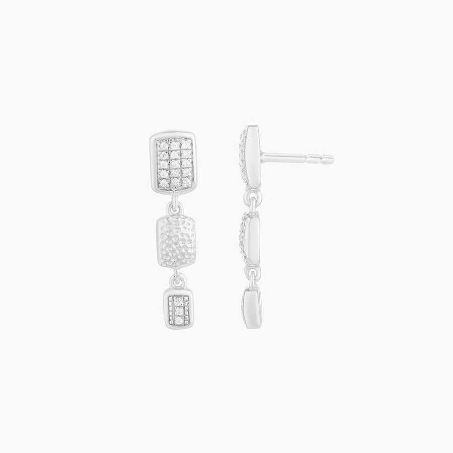 Step Diamond Rectangle Earrings