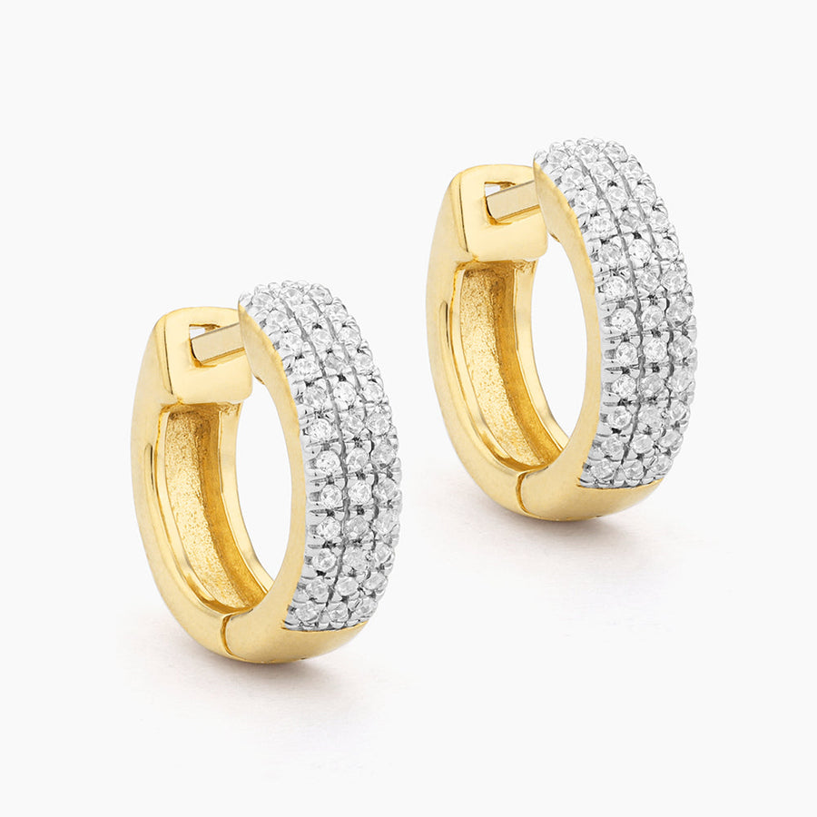 14kt Gold Three Ways to Shine Hoop Earrings