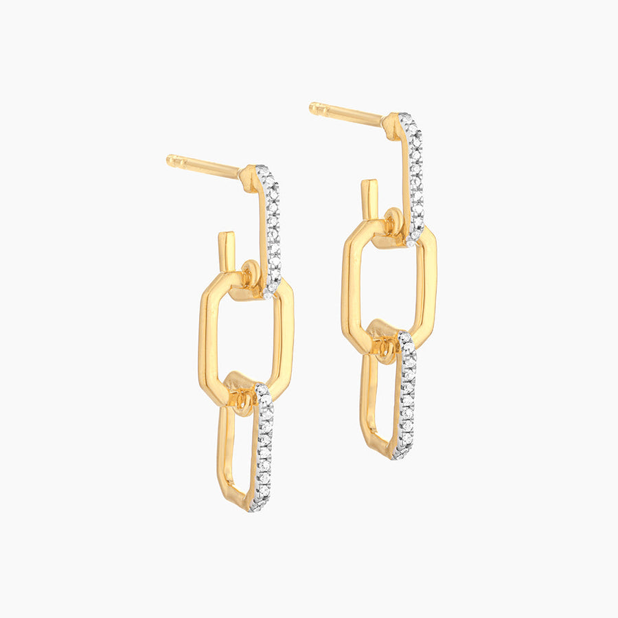 14kt Gold Trio Link Drop Earrings