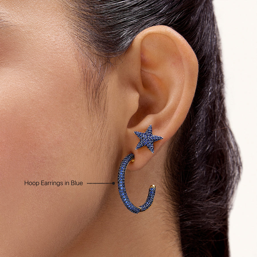 Hello Ella Hoop Earrings in Blue