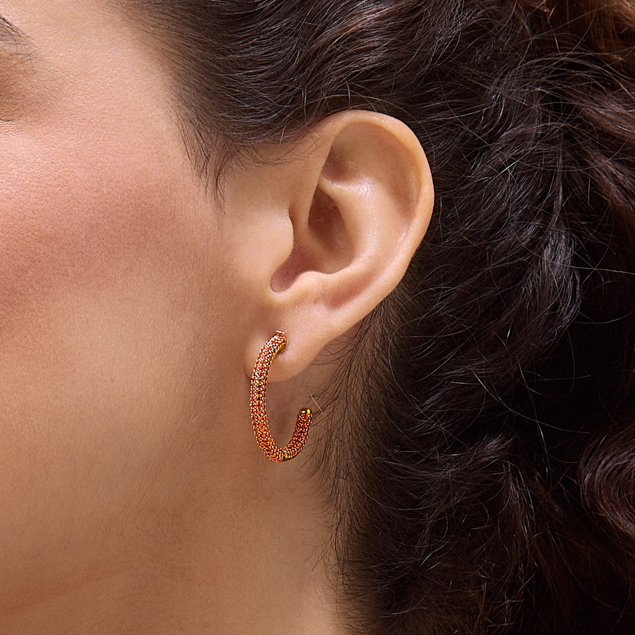 Hello Ella Hoop Earrings in Orange