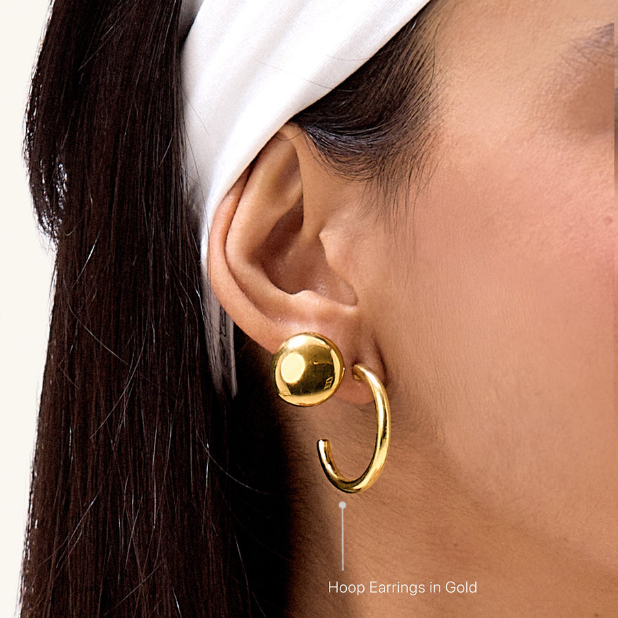 Hello Ella Hoop Earrings in Gold