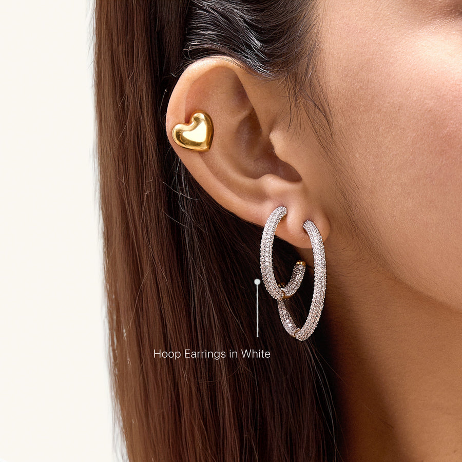 Hello Ella Hoop Earrings in White