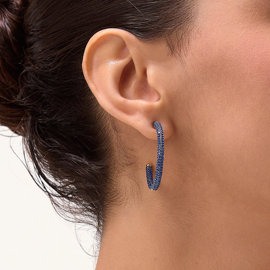 Hello Ella Hoop Earrings in Blue