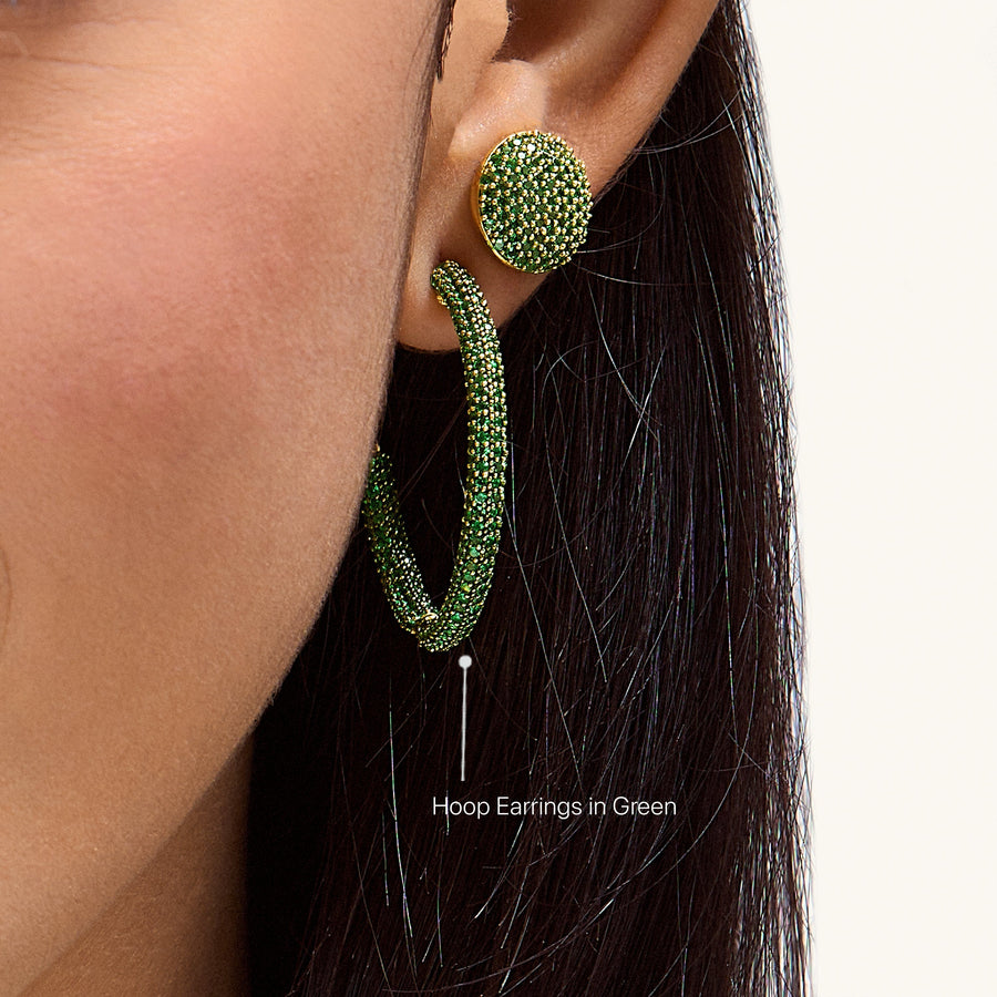 Hello Ella Hoop Earrings in Green