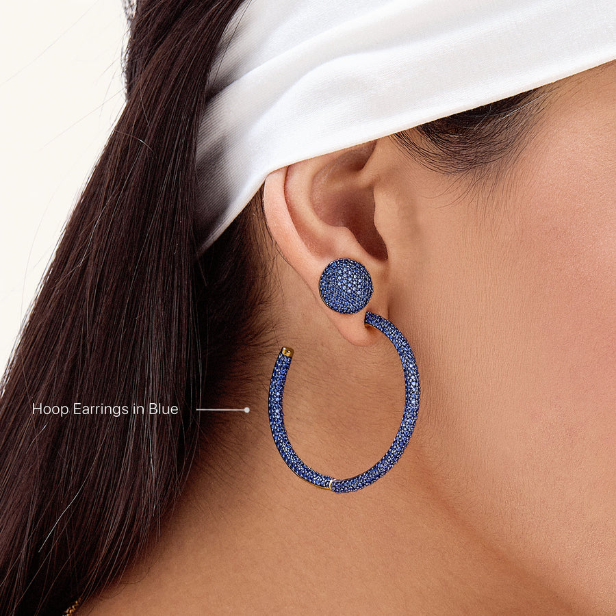 Hello Ella Hoop Earrings in Blue