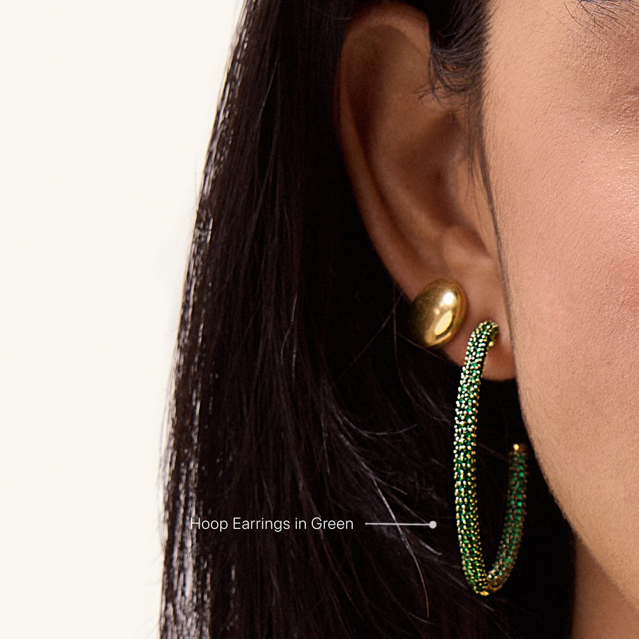 Hello Ella Hoop Earrings in Green