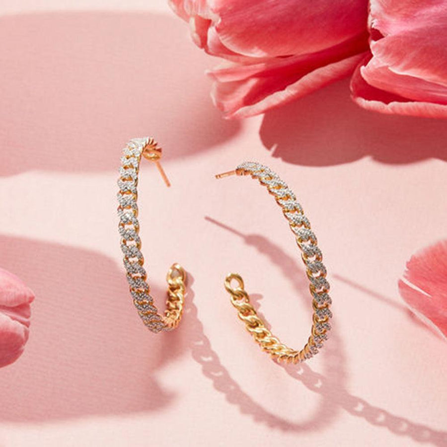 Hand In Hand Cuban Hoop Earrings - Ella Stein 