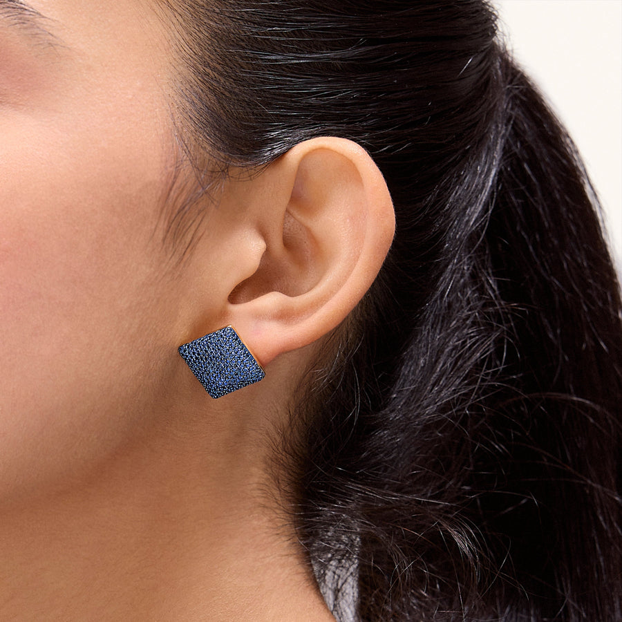 Hello Ella Cube Studs in Blue