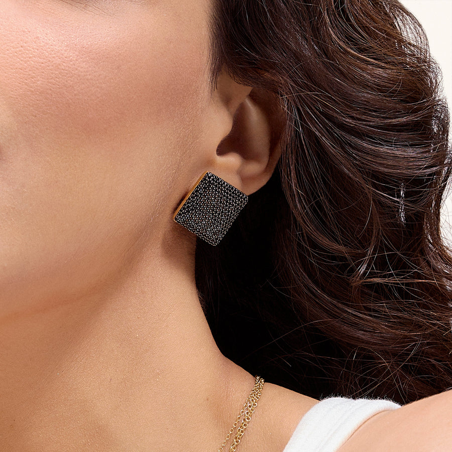 Hello Ella Cube Studs in Black