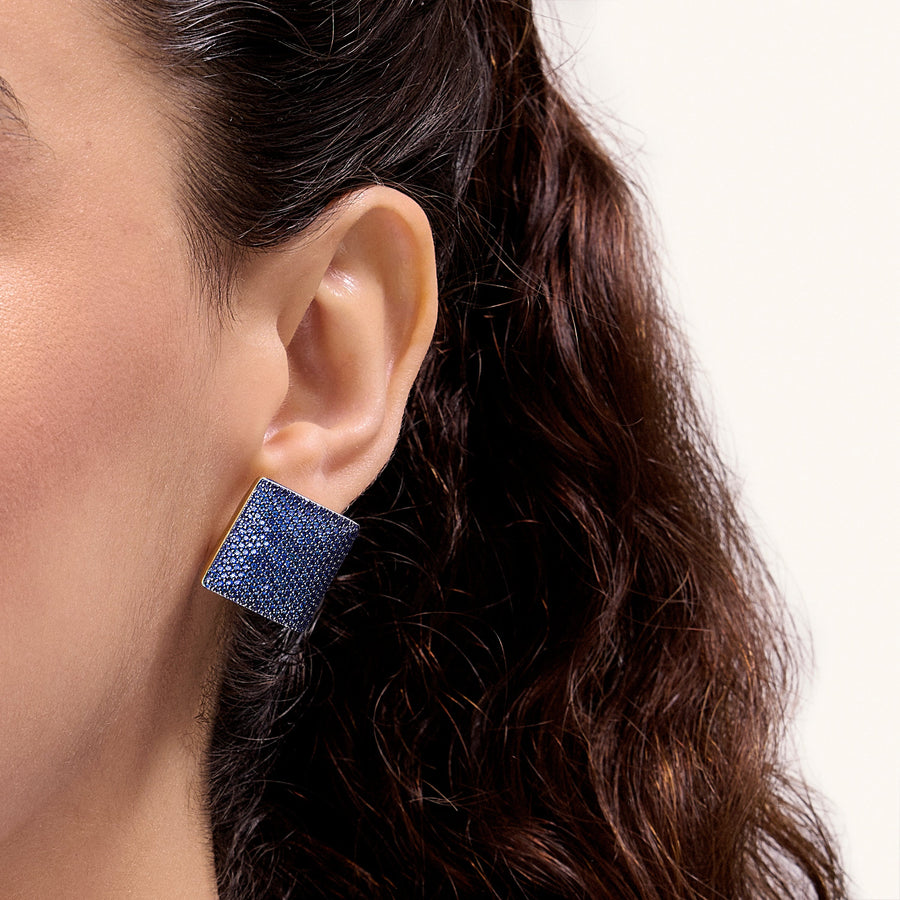 Hello Ella Cube Studs in Blue