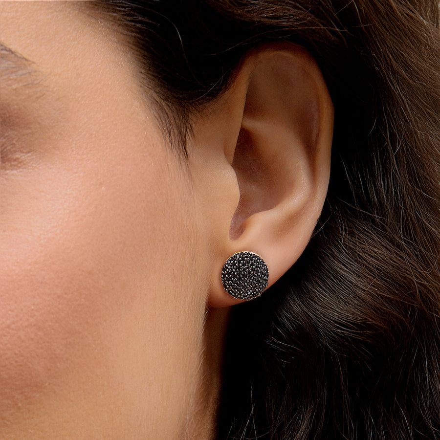 Hello Ella Sphere Studs in Black
