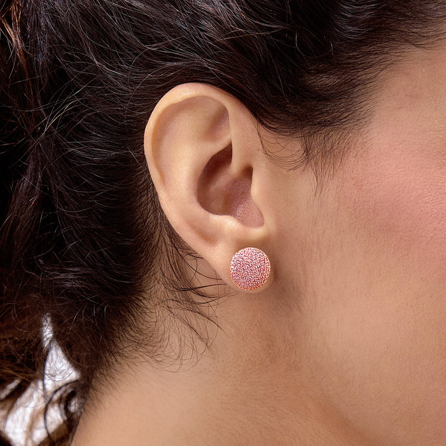 Hello Ella Sphere Studs in Pink