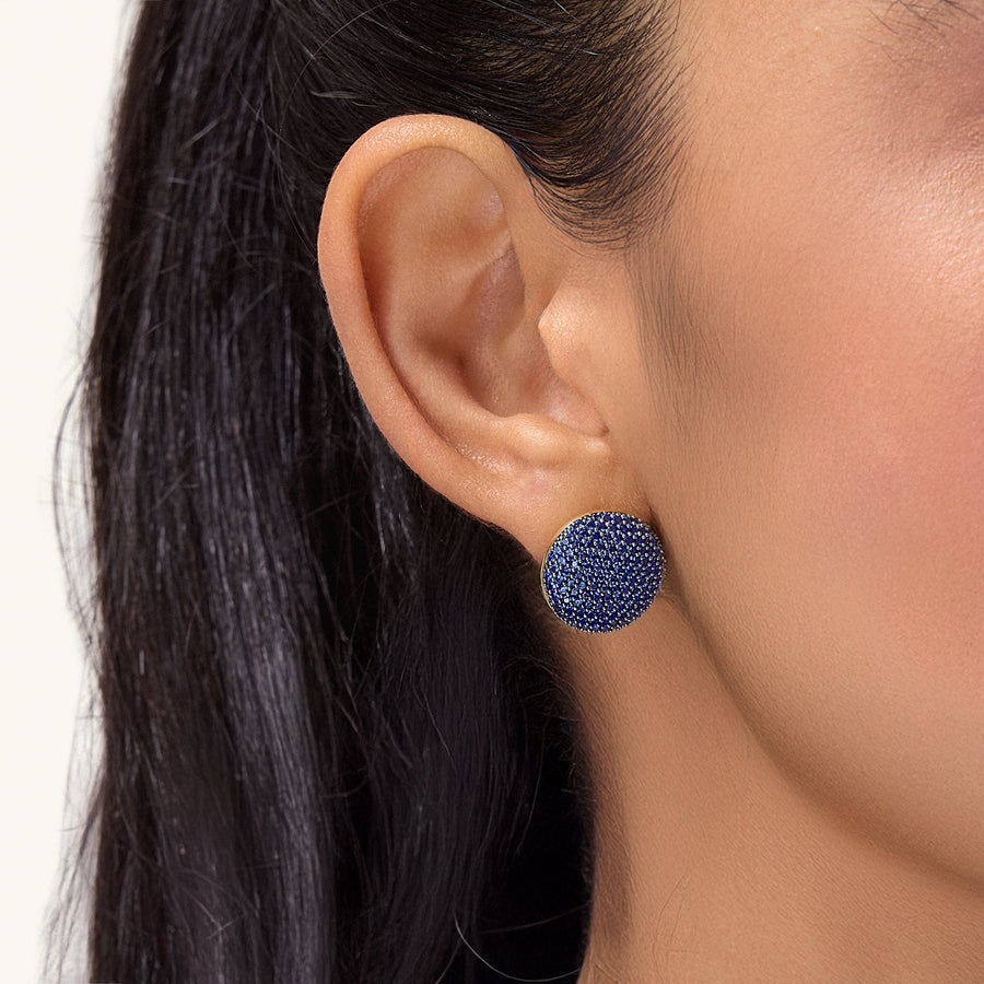 Hello Ella Sphere Studs in Blue