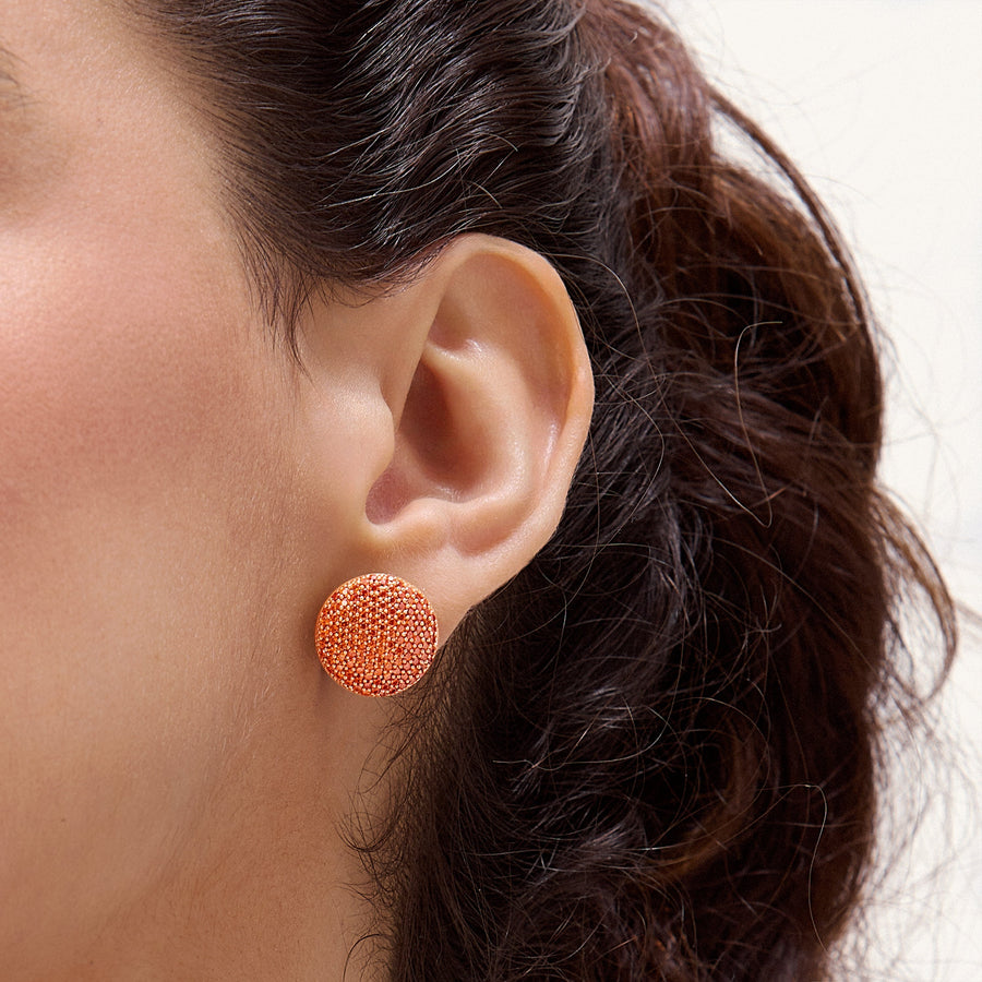 Hello Ella Sphere Studs in Orange