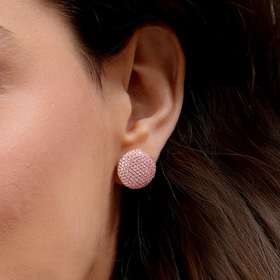 Hello Ella Sphere Studs in Pink