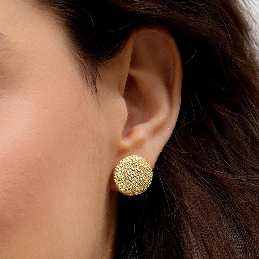 Hello Ella Sphere Studs in Yellow