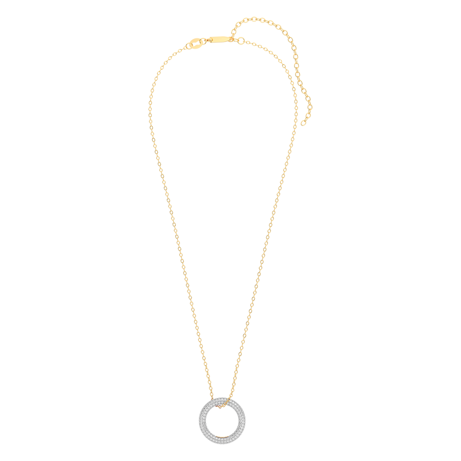 Hello Ella Full Circle Pendant Necklace in White