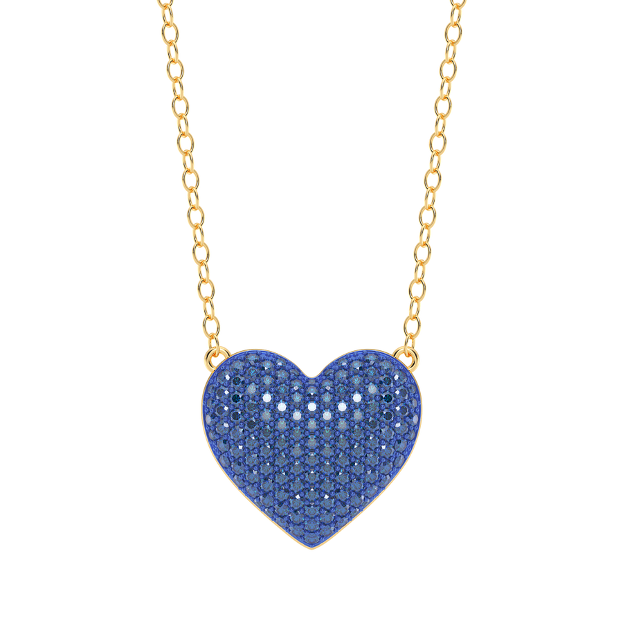 Hello Ella Heart Pendant Necklace in Blue