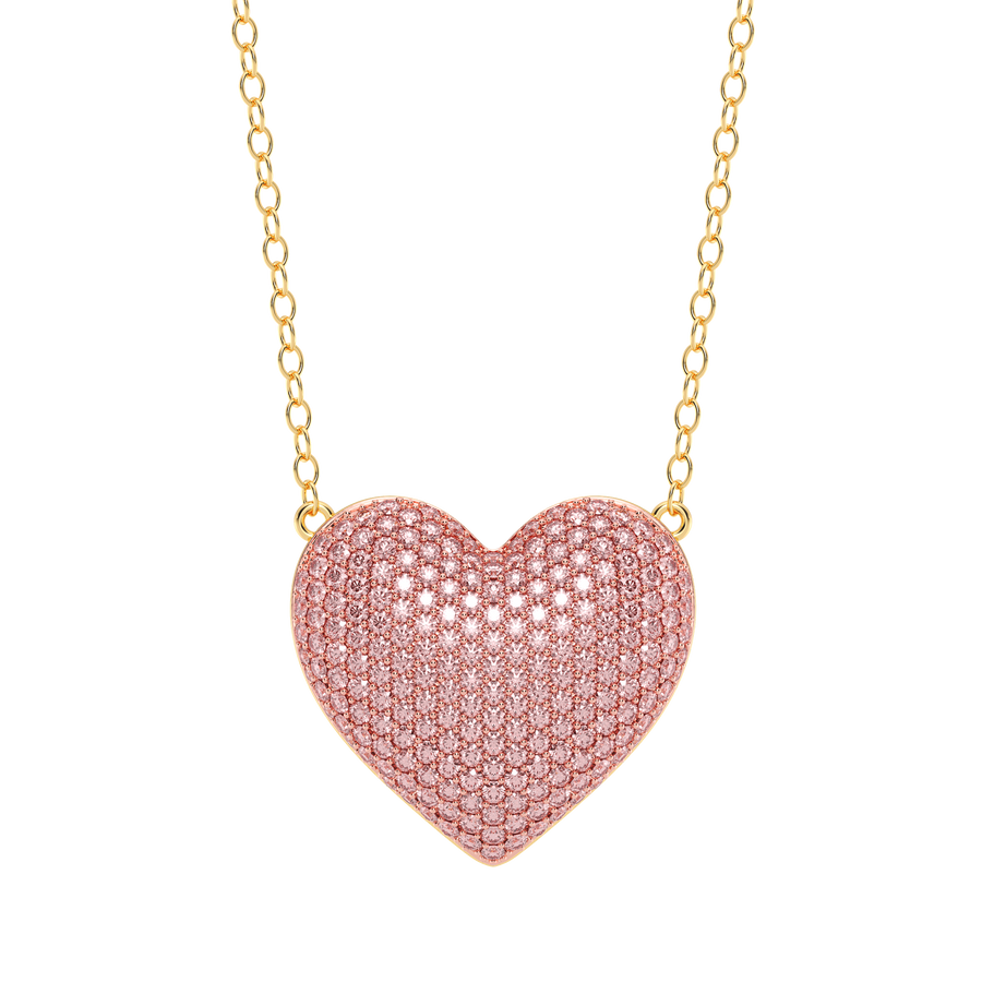 Hello Ella Heart Pendant Necklace in Pink