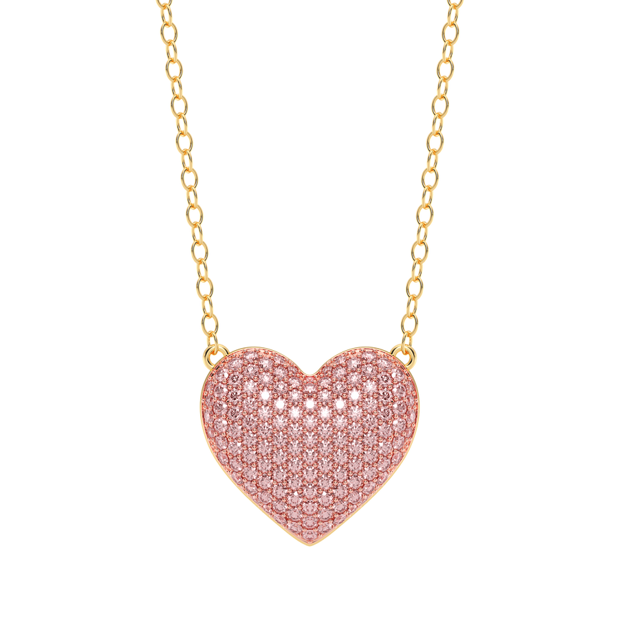 Hello Ella Heart Pendant Necklace in Pink