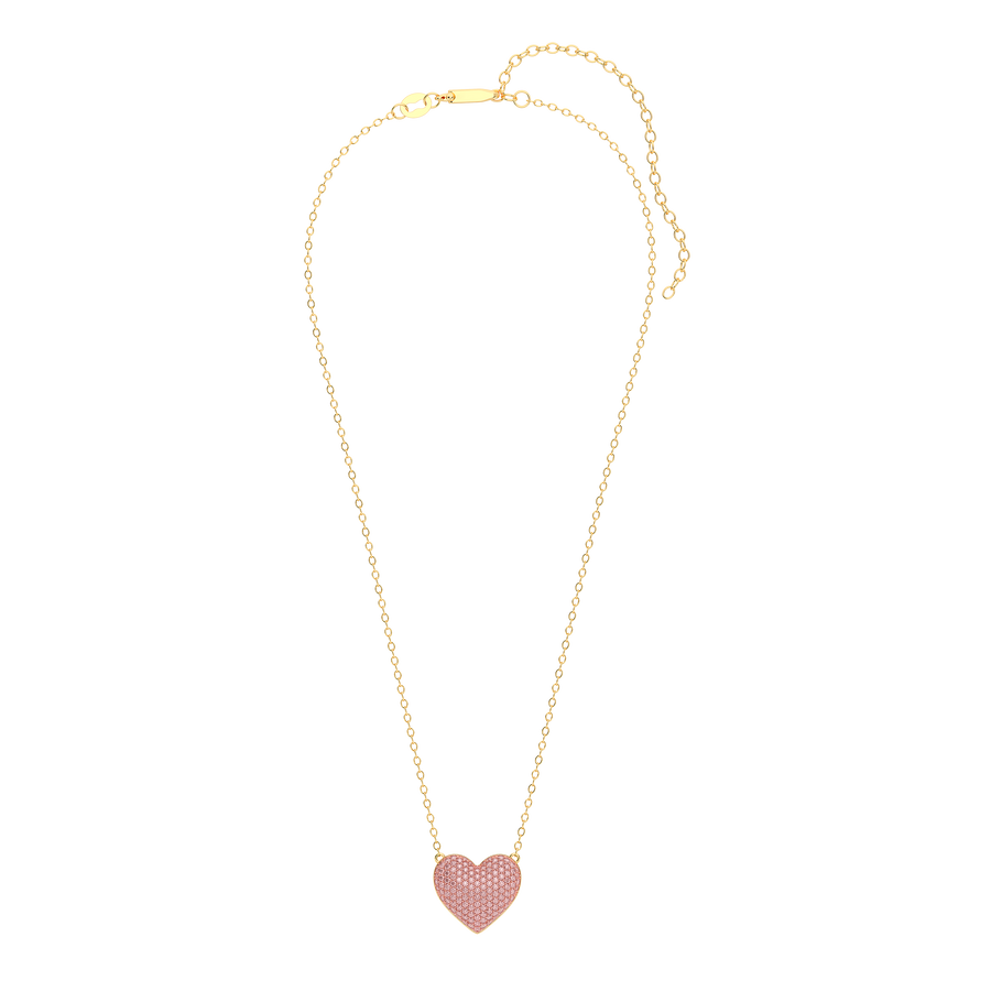 Hello Ella Heart Pendant Necklace in Pink