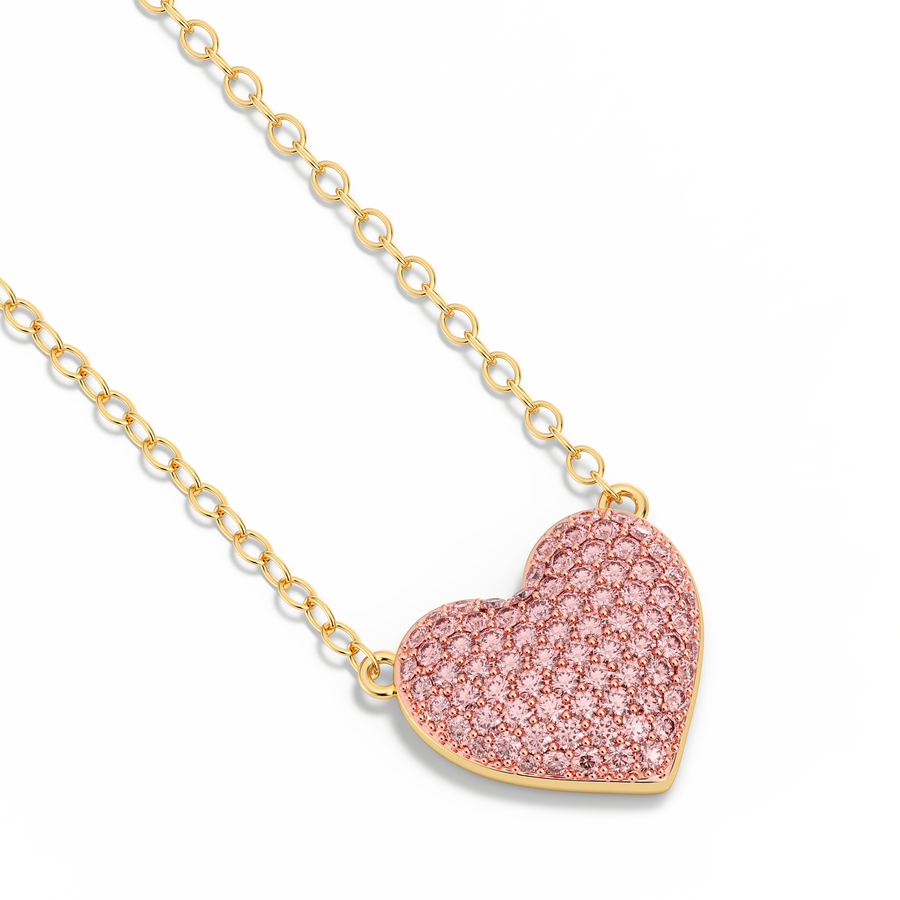 Hello Ella Heart Pendant Necklace in Pink