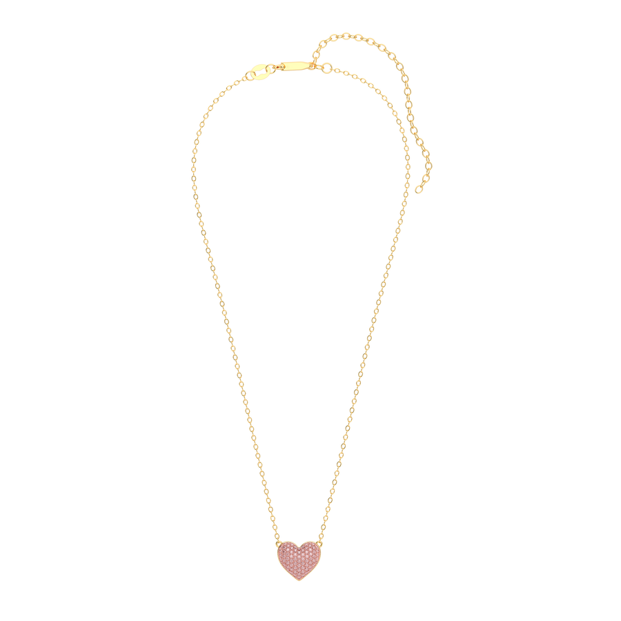Hello Ella Heart Pendant Necklace in Pink
