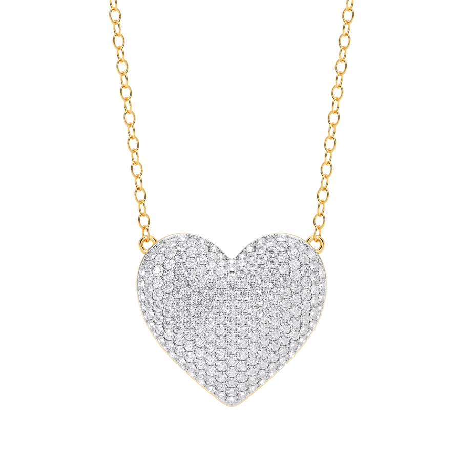 Hello Ella Heart Pendant Necklace in White
