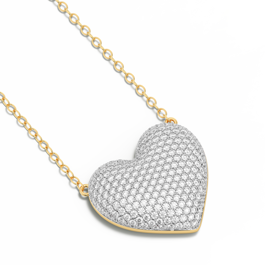 Hello Ella Heart Pendant Necklace in White