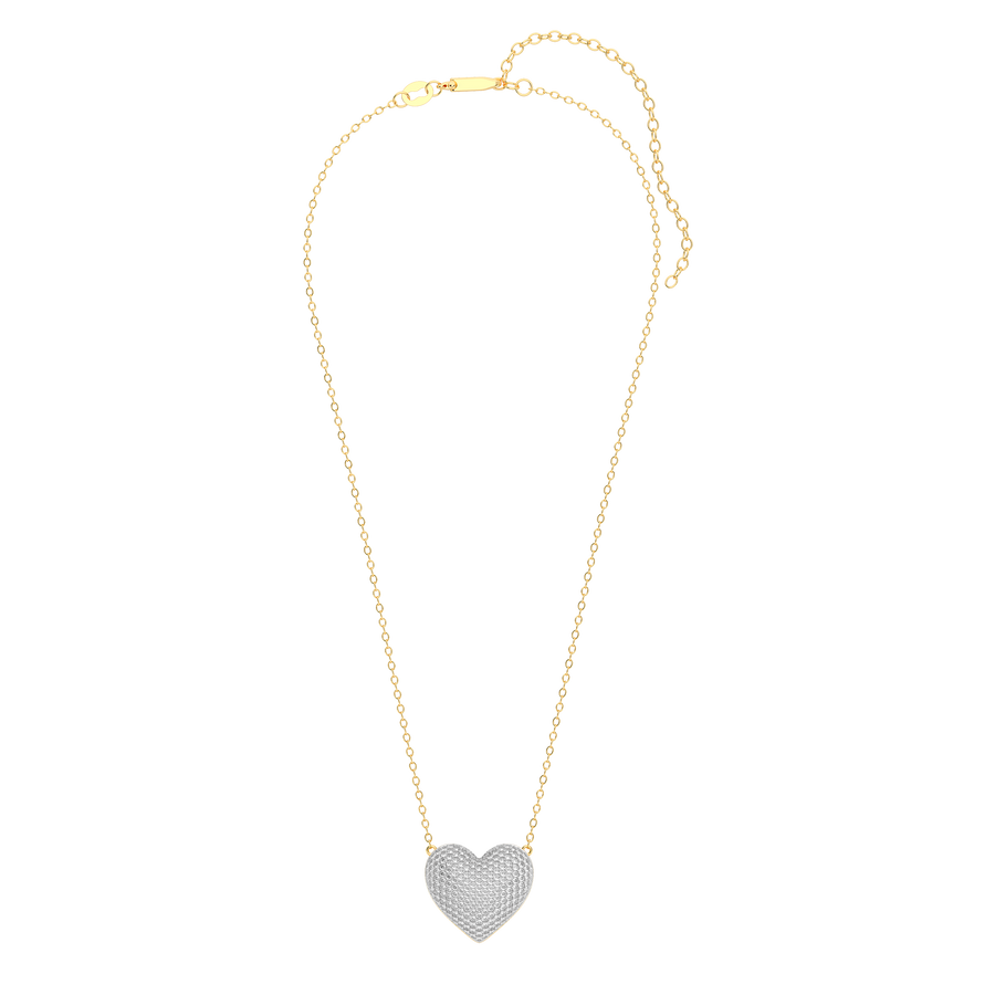Hello Ella Heart Pendant Necklace in White