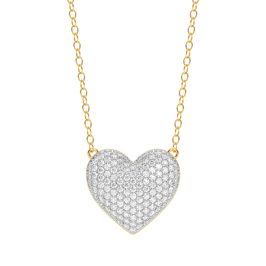 Hello Ella Heart Pendant Necklace in White
